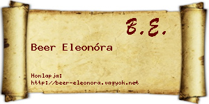 Beer Eleonóra névjegykártya